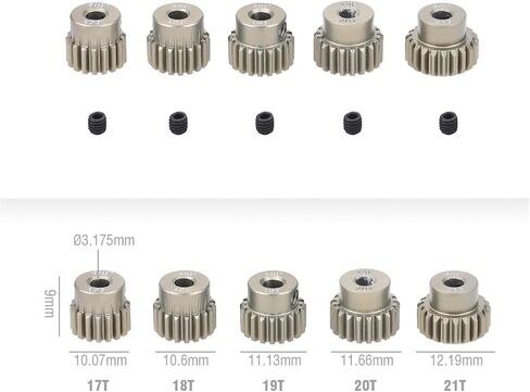 Xuulan-Bevel Gears Model Car Steel Teath 3.175mm MORTED 16T TO 48T 48DP MOTER GEAR 3.175MM MOTER MOTOR GEAR 1/10 1/12 محرك السيارة الكهربائي (اللون: 19T) in Kuwait
