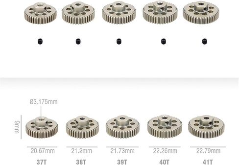 Xuulan-Bevel Gears Model Car Steel Teath 3.175mm MORTED 16T TO 48T 48DP MOTER GEAR 3.175MM MOTER MOTOR GEAR 1/10 1/12 محرك السيارة الكهربائي (اللون: 19T) in Kuwait