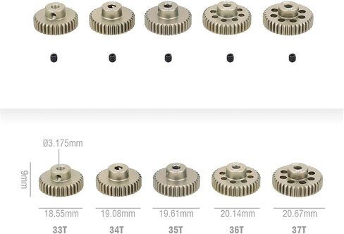 Xuulan-Bevel Gears Model Car Steel Teath 3.175mm MORTED 16T TO 48T 48DP MOTER GEAR 3.175MM MOTER MOTOR GEAR 1/10 1/12 محرك السيارة الكهربائي (اللون: 19T) in Kuwait