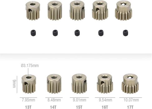 Xuulan-Bevel Gears Model Car Steel Teath 3.175mm MORTED 16T TO 48T 48DP MOTER GEAR 3.175MM MOTER MOTOR GEAR 1/10 1/12 محرك السيارة الكهربائي (اللون: 19T) in Kuwait