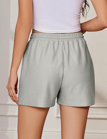Ekouaer Womens Pajama Shorts Textured Casual Lounge Short Elastic Waist Pj Shorts Sweatsuits with Pockets 2025,Apricot,L in Saudi Arabia