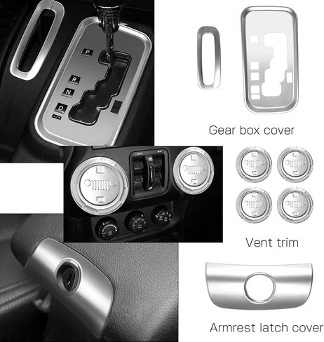 26pcs مجموعة كاملة مجموعة داخلية تتوافق مع Jeep Wrangler JK JKU 2011-2018 2 و 4 أبواب تقليم وحدة التحكم الداخلية ، مقبض الباب ، غطاء حامل الكأس (مجموعة الديكور الأحمر) زينة سيارة عيد الميلاد in Kuwait