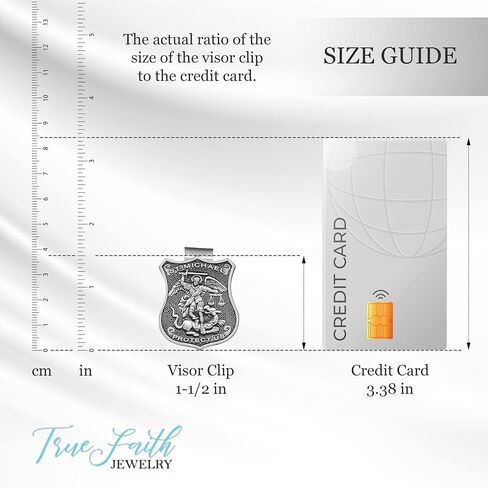 True Faith Jewelry Pewter St Michael Car Visor Clip, Policeman's Prayer Archangel Patron Saint of Police, Law Enforcement Officer Gifts for Men and Women, Fine Pewter (92% Tin), 2-5/8 x 1-1/2 Inch in Kuwait