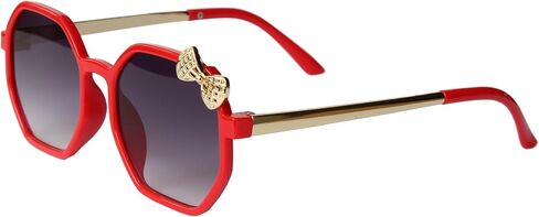 Bow Sunglass girls,Stylish Shades Bow Ribbon Sunglasses for Girls kids, Secure Fit, Polarized UV Protection Pink Grey in Saudi Arabia