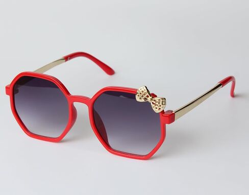 Bow Sunglass girls,Stylish Shades Bow Ribbon Sunglasses for Girls kids, Secure Fit, Polarized UV Protection Pink Grey in Saudi Arabia