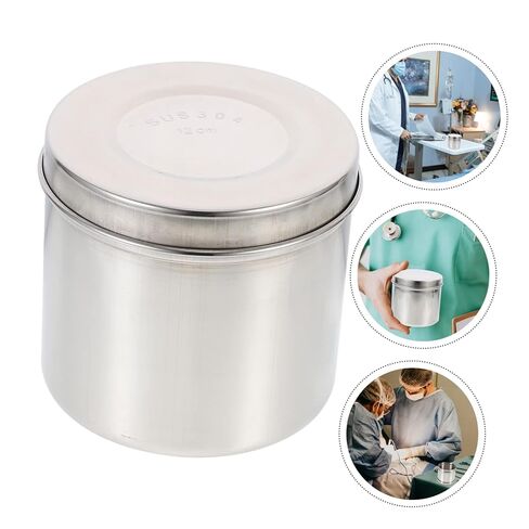 1Pc Stainless Steel Dressing Storage Jar Unguent Container for Gauze Balls Easy to Clean for Medical Use in Saudi Arabia