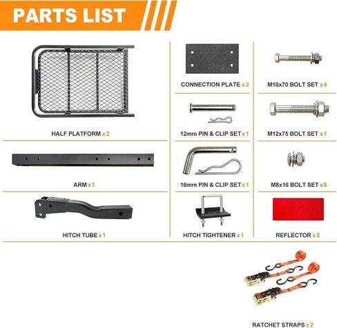 Folding Trailer Hitch Mount Cargo Carrier 60" 20" 6",500LBS Luggage Rack Basket Car Storage,58" 19" 24" Waterproof Bag,500LBS Anti-Rust Luggage2 Receiver,Trailer Hitch Mount for RVs, Pickups, Trucks in Kuwait