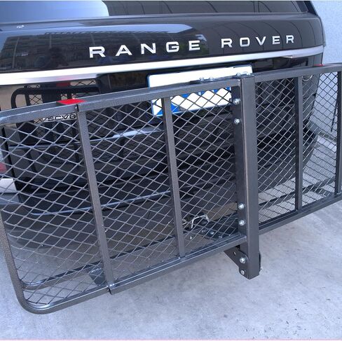 Folding Trailer Hitch Mount Cargo Carrier 60" 20" 6",500LBS Luggage Rack Basket Car Storage,58" 19" 24" Waterproof Bag,500LBS Anti-Rust Luggage2 Receiver,Trailer Hitch Mount for RVs, Pickups, Trucks in Kuwait