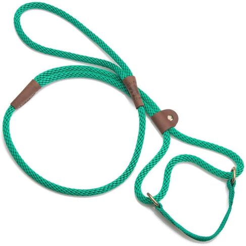 Mendota Pet Dog Walker ، Martingale Style Leash - Combo Leash & Term ، مصنوع في الولايات المتحدة الأمريكية - أسود ، 3/8 في × 6 أقدام - للسلالات الصغيرة/المتوسطة in Kuwait