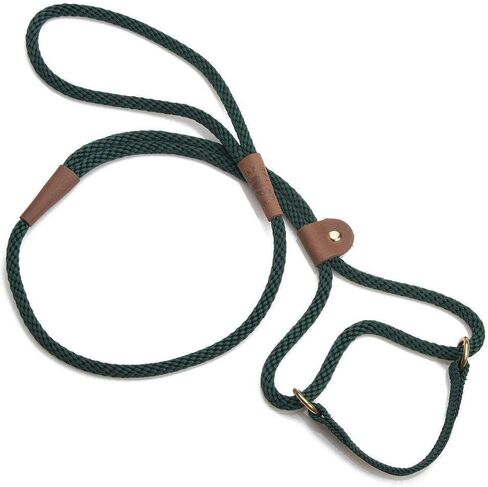 Mendota Pet Dog Walker ، Martingale Style Leash - Combo Leash & Term ، مصنوع في الولايات المتحدة الأمريكية - أسود ، 3/8 في × 6 أقدام - للسلالات الصغيرة/المتوسطة in Kuwait