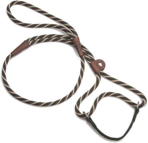 Mendota Pet Dog Walker ، Martingale Style Leash - Combo Leash & Term ، مصنوع في الولايات المتحدة الأمريكية - أسود ، 3/8 في × 6 أقدام - للسلالات الصغيرة/المتوسطة in Kuwait