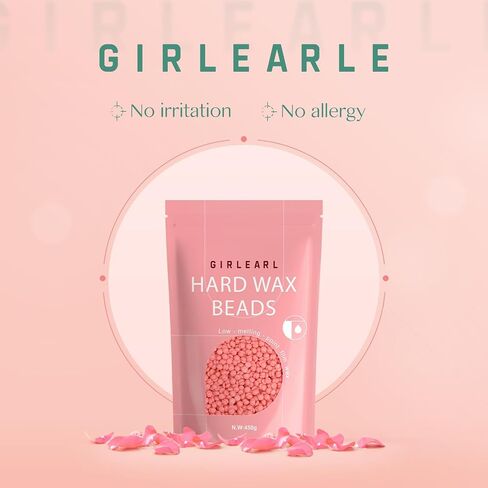 Hard Wax Beads, 1lb Wax Beans for Hair Removal Sensitive Skin with Rose Formula, Perfect for Full Body, Facial, Brazilian Bikini, and Legs at Home Wax Refill for Women Men (pink) in Saudi Arabia