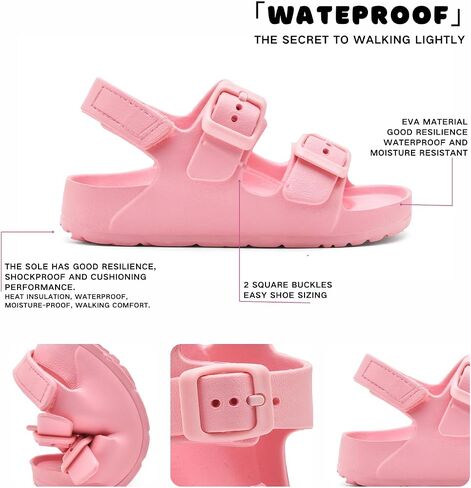 Toddler Unisex Adjustable Buckle Sandals – Comfortable Open Toe Beach & Pool Shoes for Boys & Girls with Back Strap in Saudi Arabia