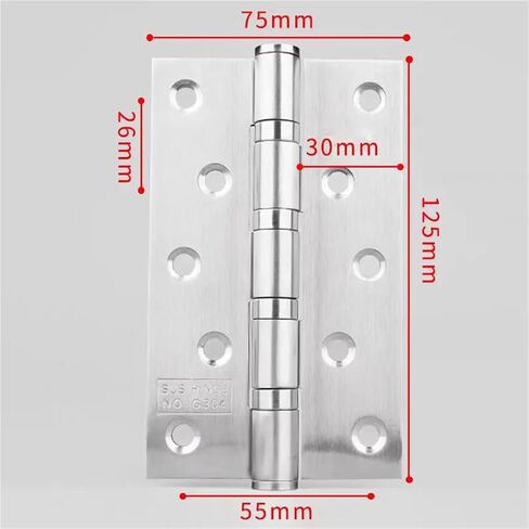 4/5 Inch Stainless Steel Mute Bearings Room Door Hinges 3mm Thick Heavy Doors Load Bearing 1Pcs(4 inch) in Saudi Arabia