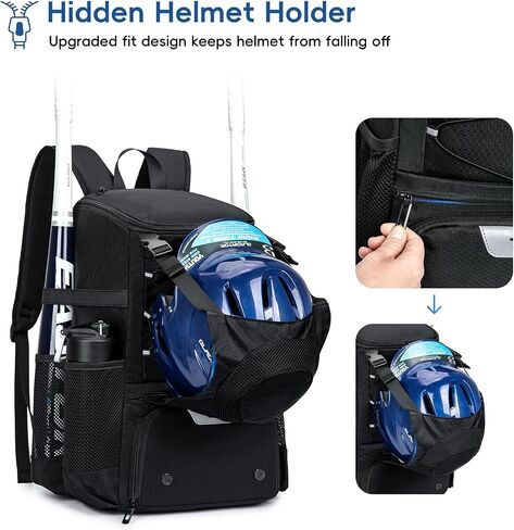 Baseball Bag for Youth and Adult, Softball Backpack 40L Large Capacity, Bat Backpack with Shoes Compartment and Hidden Helmet Holder in Saudi Arabia