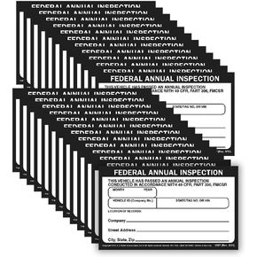J. J. Keller 50-Pack, Federal Annual Inspection Label, Vinyl Annual Vehicle Inspection Label, DOT Compliant in Saudi Arabia