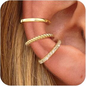 Foxgirl 4 Pairs Chunky Small Huggie Hoop Earrings for Women - Dainty 14K Gold/Sterling Silver Plated Hypoallergenic Lightweight Stack Earring Sets for Multiple Piercing Trendy Jewelry in Kuwait