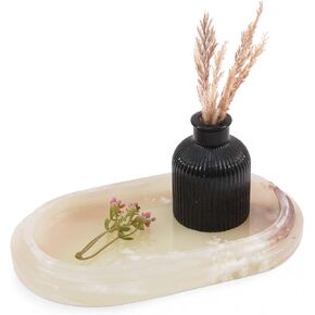 Marble Oval Tray 9.75 Inch Green Handmade Cafeteria and Food Tray for Kitchen Countertop, Ideal Decorative Stone Trays for Perfume, Jewelry - Coffee Table Centerpieces for Dining Room in Kuwait