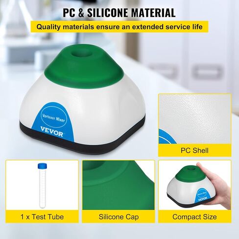 خلاط Vevor Vortex ، 6000 دورة في الدقيقة Mini Vortex Mixer Shaker Touch Function USB شحن دوامة شاكر ، قم بخلط ما يصل إلى 50 مل 6 مم قطر مداري للطلاء من طلاء الأظافر أنبوب اختبار الحبر الوشم ، أنبوب الاختبار. in Kuwait