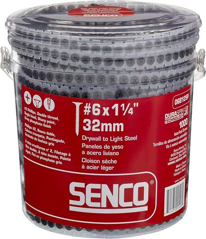 Senco 06B125P DuraSpin Screw Number 6 by 1-1/4-Inch Drywall Screw-Light Steel (1,000 per Box) in Saudi Arabia