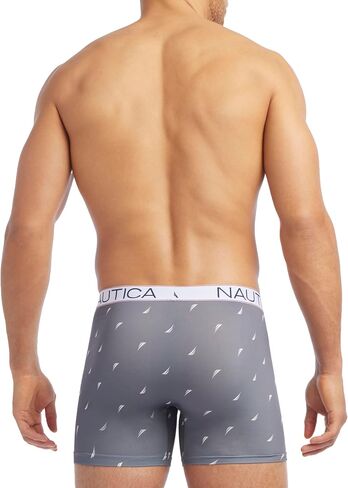 Nautica Men's 4 Pack Micro Boxer Briefs, Peacoat/Lead/Sail-Aero Blue White/Sail-Peacoat White in Saudi Arabia