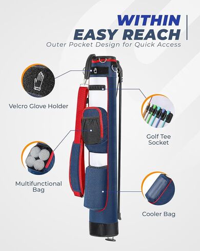 Golf Lightweight Stand Bag, Portable Golf Carry Bag with Insulated Cooler Pocket, Easy to Carry and Ideal for Driving Range, Pitch n Putt, Par 3, Executive Courses in Kuwait