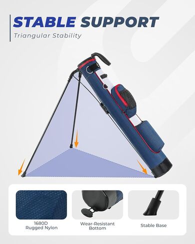 Golf Lightweight Stand Bag, Portable Golf Carry Bag with Insulated Cooler Pocket, Easy to Carry and Ideal for Driving Range, Pitch n Putt, Par 3, Executive Courses in Kuwait