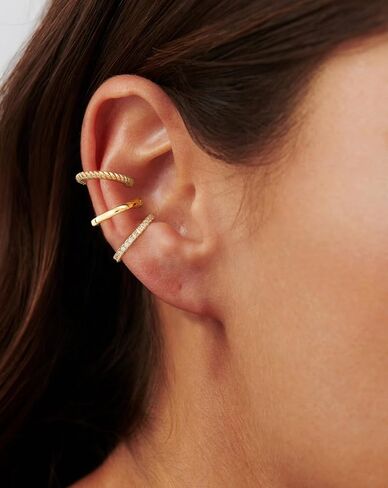 Foxgirl 4 Pairs Chunky Small Huggie Hoop Earrings for Women - Dainty 14K Gold/Sterling Silver Plated Hypoallergenic Lightweight Stack Earring Sets for Multiple Piercing Trendy Jewelry in Kuwait