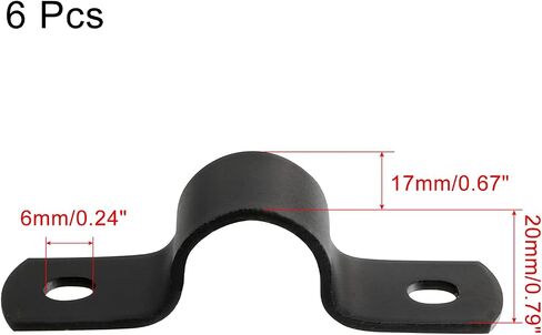6 PCS 32 مم مشبك حزام u-tube أسود ، 2 ثقب الفولاذ المقاوم للصدأ حزام u-bracket المشبك مقاطع شمج شموع in Kuwait