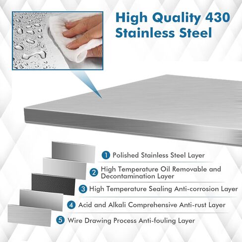 Giantex 48 x 30 Inches Stainless Steel Work Table, Heavy Duty Commercial Kitchen Food Prep Table with Adjustable Under Shelf for Restaurant Garage Home Workstation in Saudi Arabia