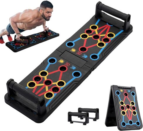 15-in-1 Foldable PushUp Stands Board Fitness,Workout Equipment for Home Gym, Men & Women Adjustable Pushup Board for Chest, Abs, Arms & Core Training,Portable Push-Up Board for Full Body Exercise in Saudi Arabia