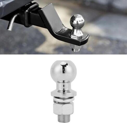 Oukens Chrome Trailer Hitch Ball 2 بوصة 5000 رطل ، مجموعة كرة مفتاح الصلب Chrome ， 1 X Iin Shank Steel for Boat Trailer Campervan ATV Pickup SUV in Saudi Arabia
