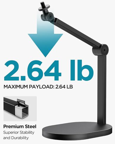 InnoGear Studio Mic Stand, Max Load 2.64 lb Microphone Arm Desk Mount Desktop Microphone Stand for Fifine AM8 K669B Blue Yeti HyperX QuadCast SoloCast AT2020, Webcams Cameras in Kuwait