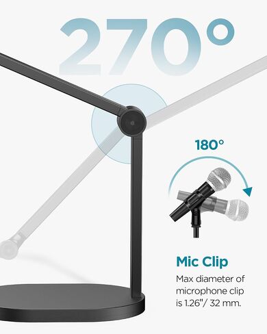 InnoGear Studio Mic Stand, Max Load 2.64 lb Microphone Arm Desk Mount Desktop Microphone Stand for Fifine AM8 K669B Blue Yeti HyperX QuadCast SoloCast AT2020, Webcams Cameras in Kuwait