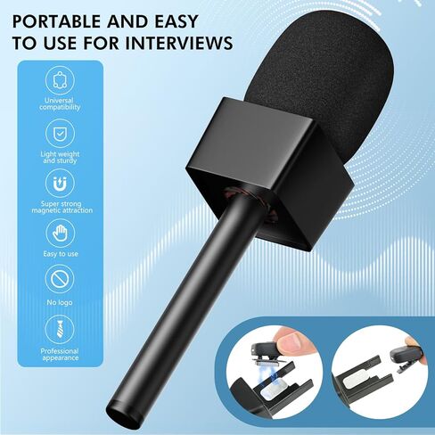 مقبض الميكروفون لـ DJI/DJI Mini ، حامل الميكروفون لـ Rode Wireless Go/Hollyland Lark/Lavalier MIC ، حامل MIC Magnetic Universal ، حامل ميكروفون مع 3 مرشحات البوب للتسرب ، مقابلة ، بودكاست ، تقارير in Kuwait