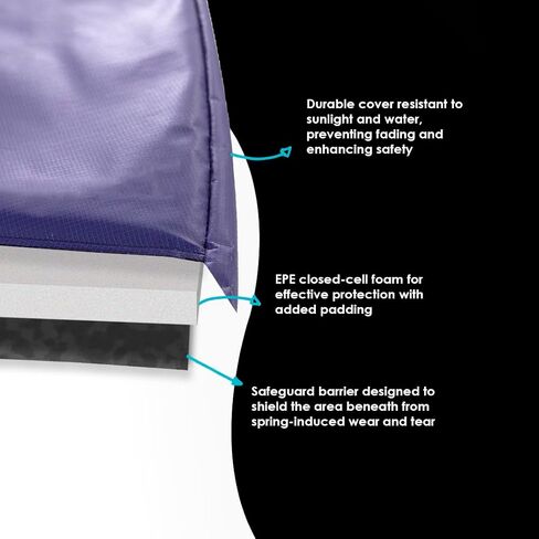 Trampoline Parts CO 8 FT 10 FT 12 FT 14 FT Universal Trampoline Spring Pad Cover Replacement, UV Resistant, Safety Foam Protection, Blue & Black Options, Compatible with Jumpzylla Trampolines in Kuwait