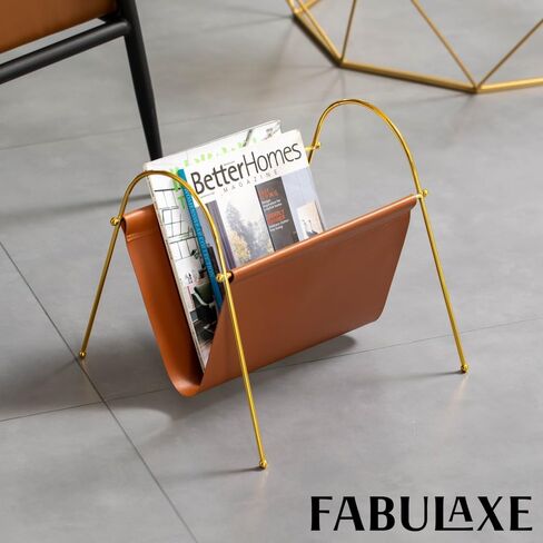 Gold Metal Modern Decorative Freestanding Floor Magazine Book Rack Storage Holder in Saudi Arabia