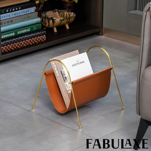 Gold Metal Modern Decorative Freestanding Floor Magazine Book Rack Storage Holder in Saudi Arabia