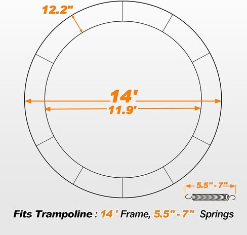 Exacme Premium Trampium Pad مع فتحة ، رغوة سميكة 0.8 بوصة ، غطاء زنبرك بديل للأمان ، كيس تخزين إضافي ، 6181-P in Kuwait