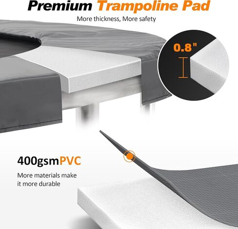 Exacme Premium Trampium Pad مع فتحة ، رغوة سميكة 0.8 بوصة ، غطاء زنبرك بديل للأمان ، كيس تخزين إضافي ، 6181-P in Kuwait