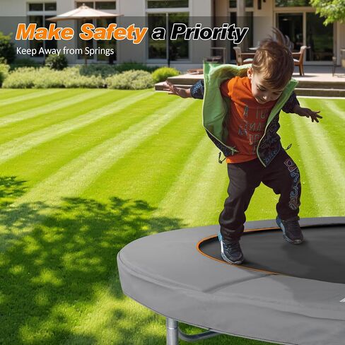 Exacme Upgraded Double-Sided Trampoline Pad 8 10 12 14 15 16ft, Replacement Safety Spring Cover Round, Waterproof Tear-Resistant, No Hole for Pole in Kuwait