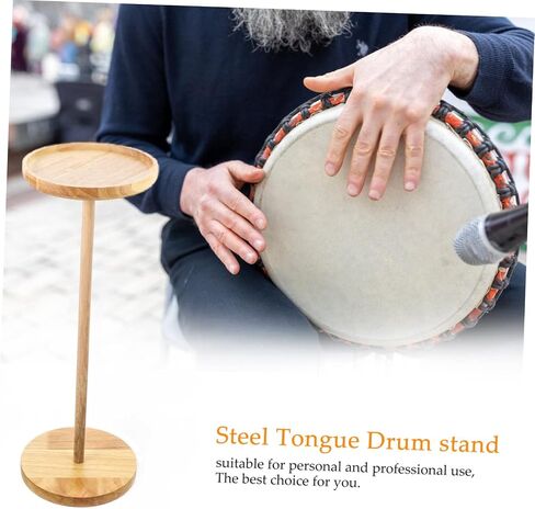 Milisten Wood Wood Hand Drum Stand حامل طبل لسان متعدد الوظائف للطبول تصميم بسيط لعرض أقراص اليد وأواني الزهور in Saudi Arabia