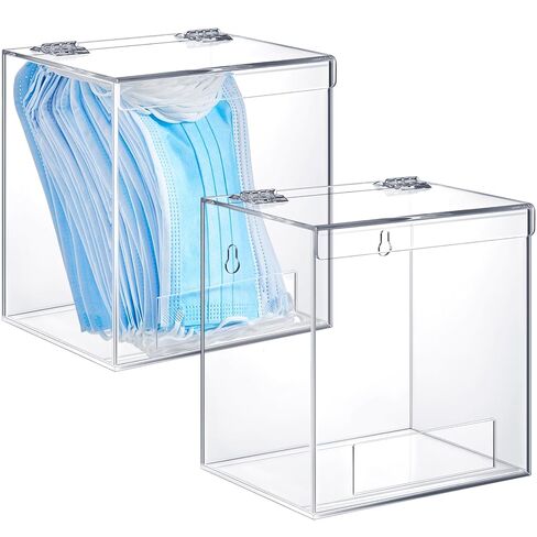 Kathfly 2 PCS موزع أكريليك للهش ، أكياس emesis ، حامل الحائط الصافي أكريليك لشبكات اللحية ، نظارات السلامة (6.9 × 6.7 × 5 بوصات) in Kuwait