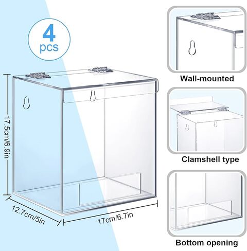 Kathfly 2 PCS موزع أكريليك للهش ، أكياس emesis ، حامل الحائط الصافي أكريليك لشبكات اللحية ، نظارات السلامة (6.9 × 6.7 × 5 بوصات) in Saudi Arabia