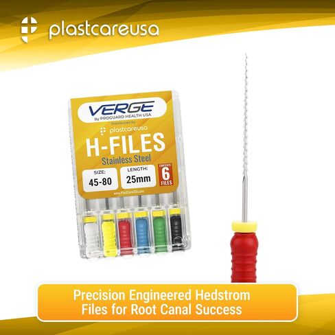 ملفات أسنان Endodontic 21mm endo H (3 حزم من 6) (18 ملفات Hedstrom من الفولاذ المقاوم للصدأ) (متنوعة #15 - #40) in Saudi Arabia