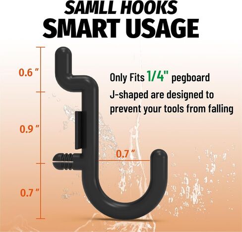 Huhole Pegboard Plastic Hooks ، المصممة للوحة Pegboard 1/4 بوصة ، أسود ، 100 مساءً in Kuwait
