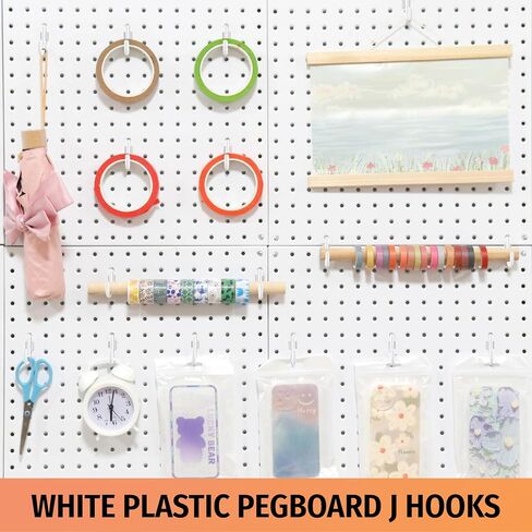 Huhole Pegboard Plastic Hooks ، المصممة للوحة Pegboard 1/4 بوصة ، أسود ، 100 مساءً in Kuwait