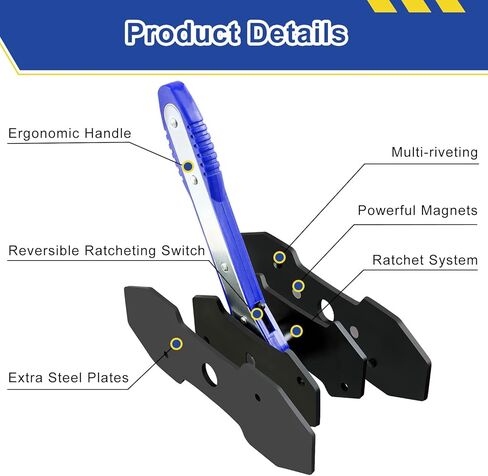 Brake Caliper Press Tool with 360 Degree Swing Ratchet, Brake Piston Compressor Tool, Brake Pad Spreader, Brake Caliper Press Ratchet with 2 Extra PCS Steel Plates Range from 1.57"-2.76", Red in Kuwait