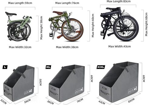 Rhinowalk Folding Bicycle Organizer, Foldable Car Trunk Organizer for Bicycle Transportation, Bicycle Travel Bag, Box for Brompton Folding Bicycle in Saudi Arabia