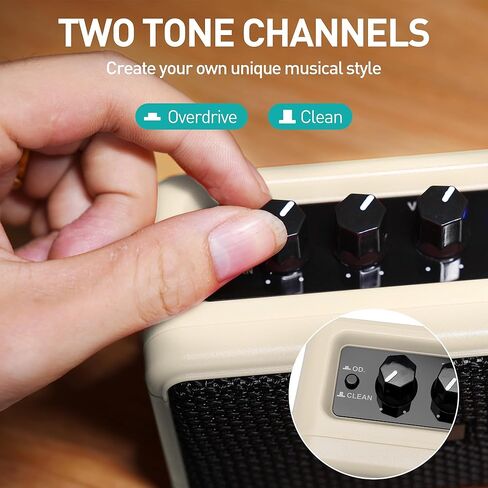 EROK Mini Electric Guitar Amplifier, with Clean Overdrive Effects,Support BT/Headphone Connection,5W Indoor Music Pratice Speaker (Red) in Kuwait